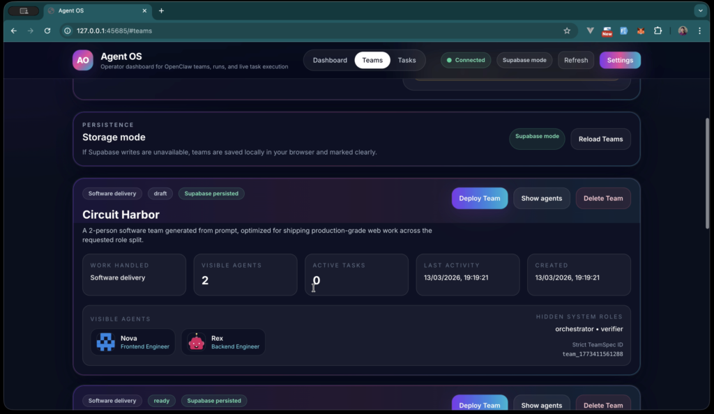 AgentOS — Multi-Agent Orchestration Platform Built on OpenClaw screenshot
